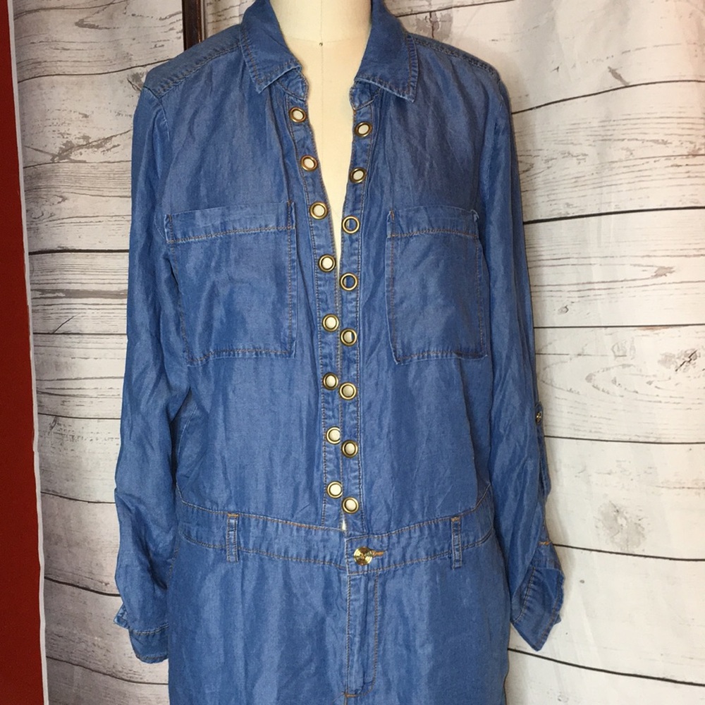 Michael Kors Nwt Chambray Soft Denim Button Front… - image 2